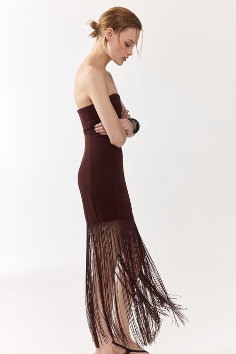 Fringed Bandeau Dress