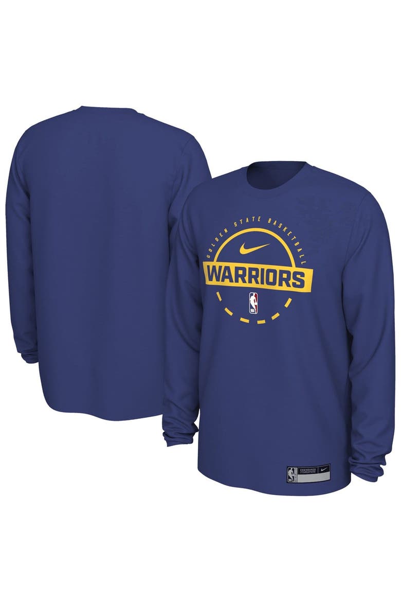 Men's Nike Royal Golden State Warriors 2025/26 On-Court Flare Dri-FIT Practice Long Sleeve Tri-Blend T-Shirt, Main, color, Royal