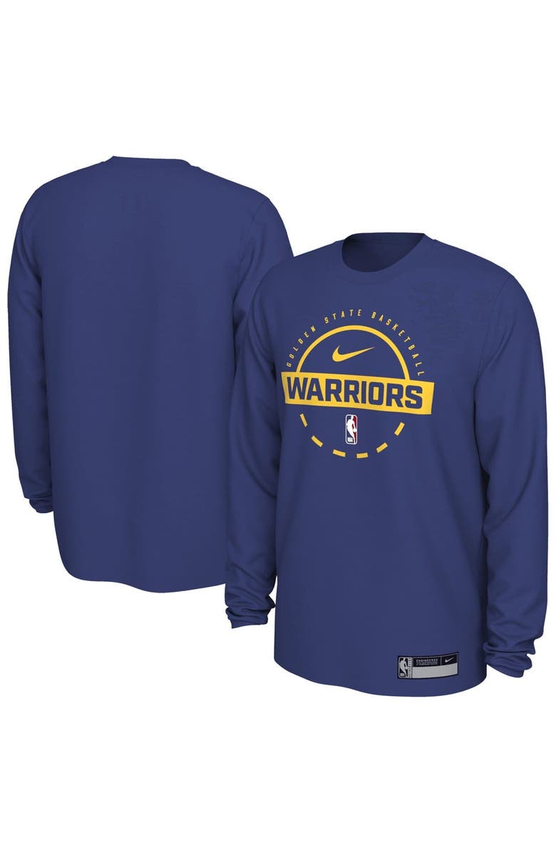 Nike Men's Nike Royal Golden State Warriors 2025/26 On-Court Flare Dri-FIT Practice Long Sleeve Tri-Blend T-Shirt, Main, color, Royal
