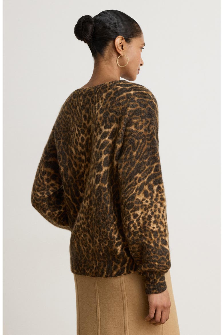 Leopard Print Mohair Blend Sweater, Alternate, color, CAMEL BEIGE