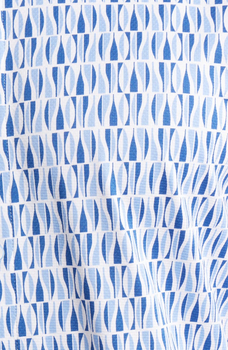 Mizzen+Main Halyard Trim Fit Abstract Short Sleeve Button-Up Shirt, Alternate, color, Provence Sails