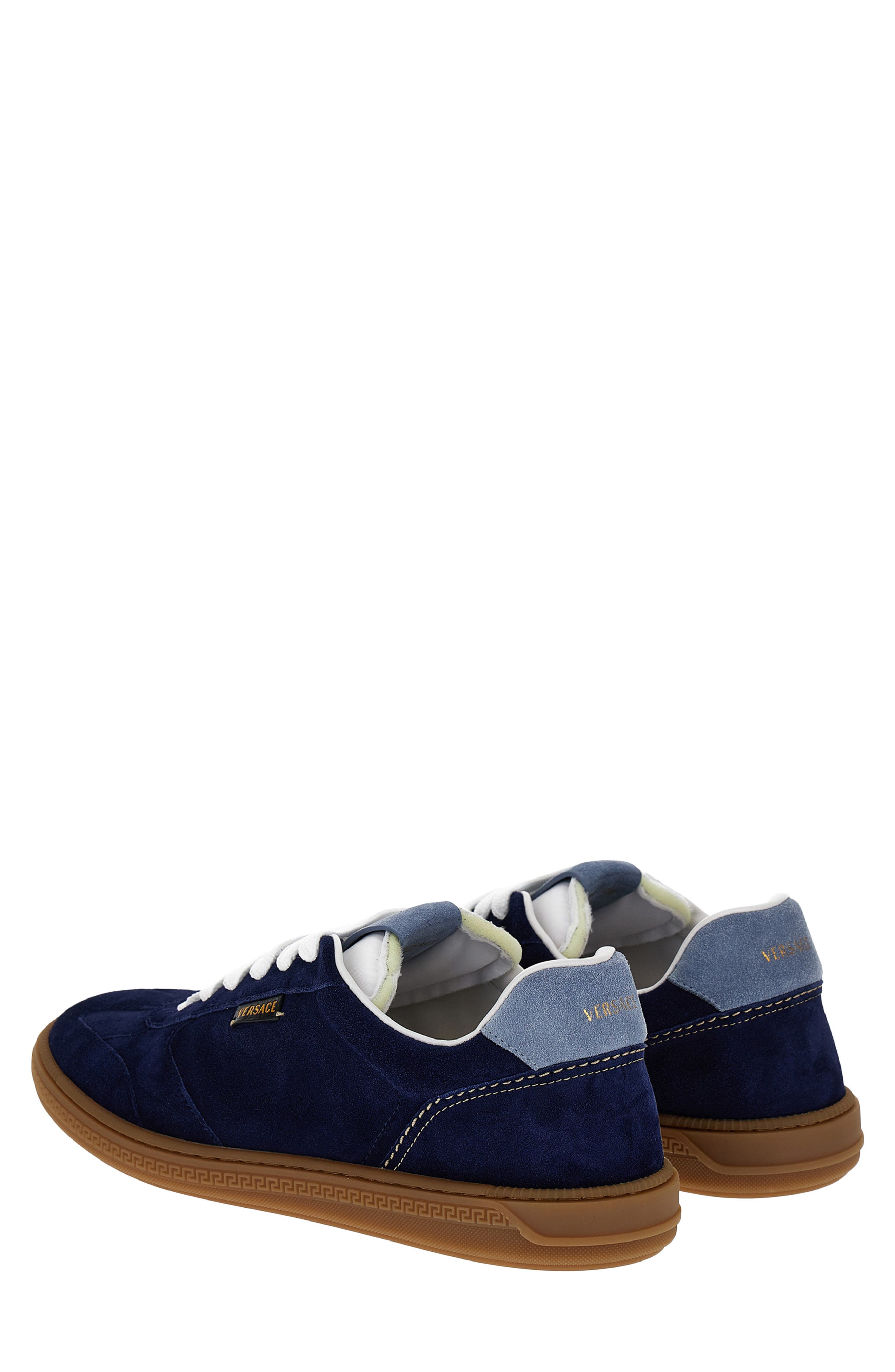 Versace First Line Greca Court Low Top Sneaker, Alternate, color, Marine Celeste