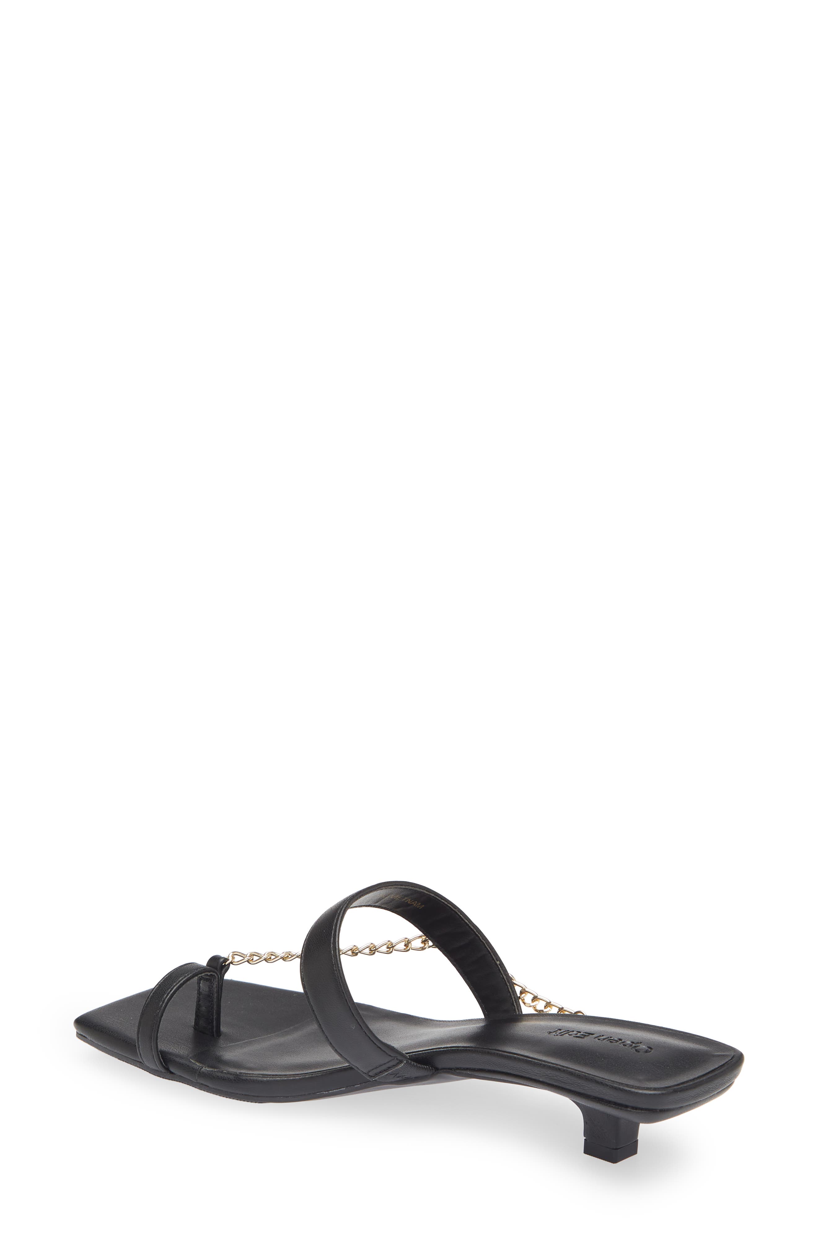 Jordyn Kitten Heel Sandal, Alternate, color, BLACK