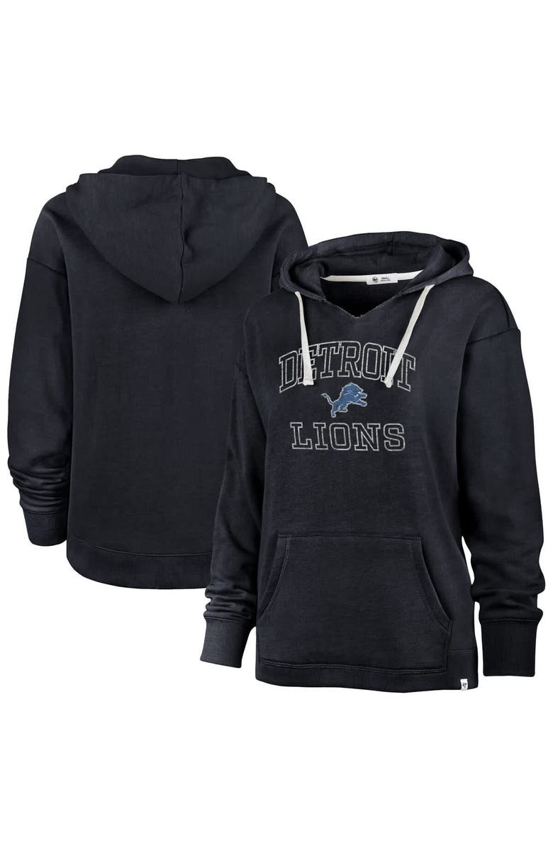 '47 Women's '47 Navy Detroit Lions Plus Size Clarity Kennedy Pullover Hoodie, Main, color,
