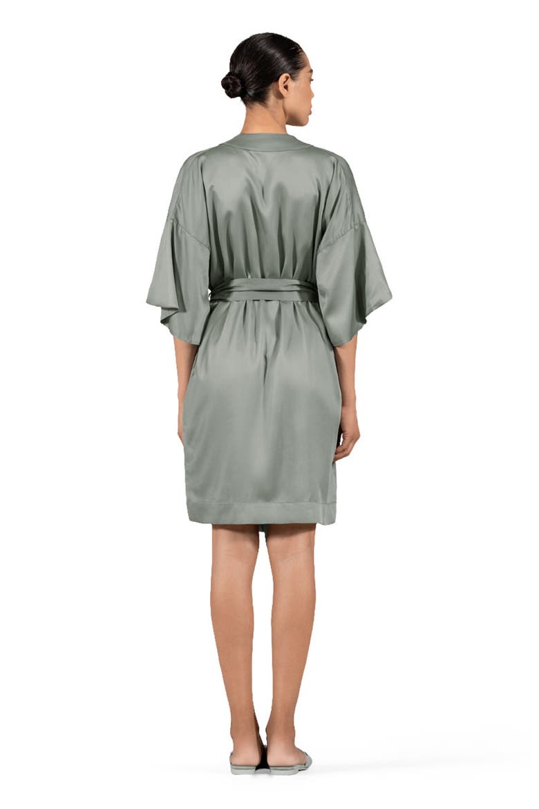 Naomi Short Woman's bathrobe, Alternate, color, Green