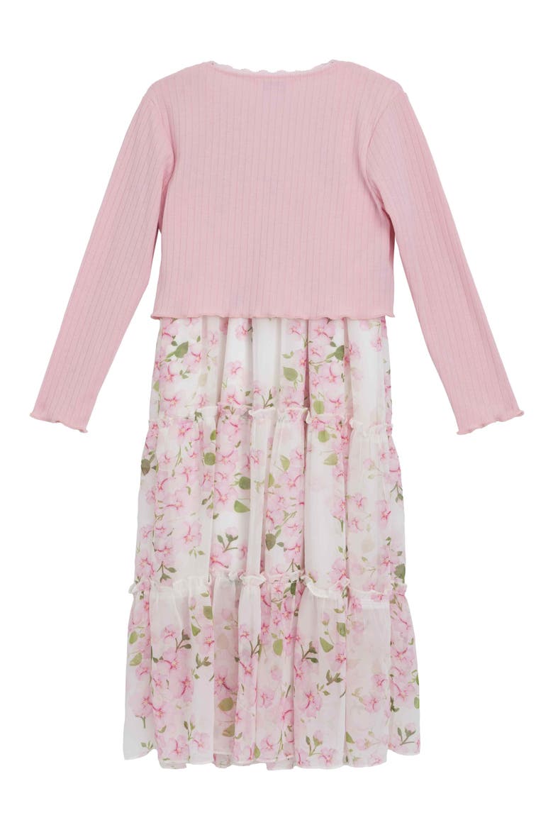 Kids' Floral Maxi Dress & Cardigan Set, Alternate, color, IVORY/ PINK
