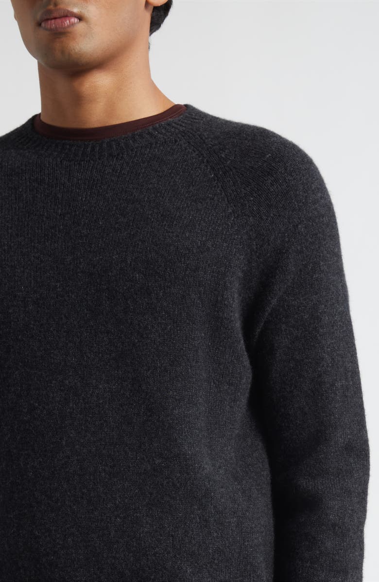 Sunspel Lambswool Crewneck Sweater, Alternate, color, Charcoal Melange