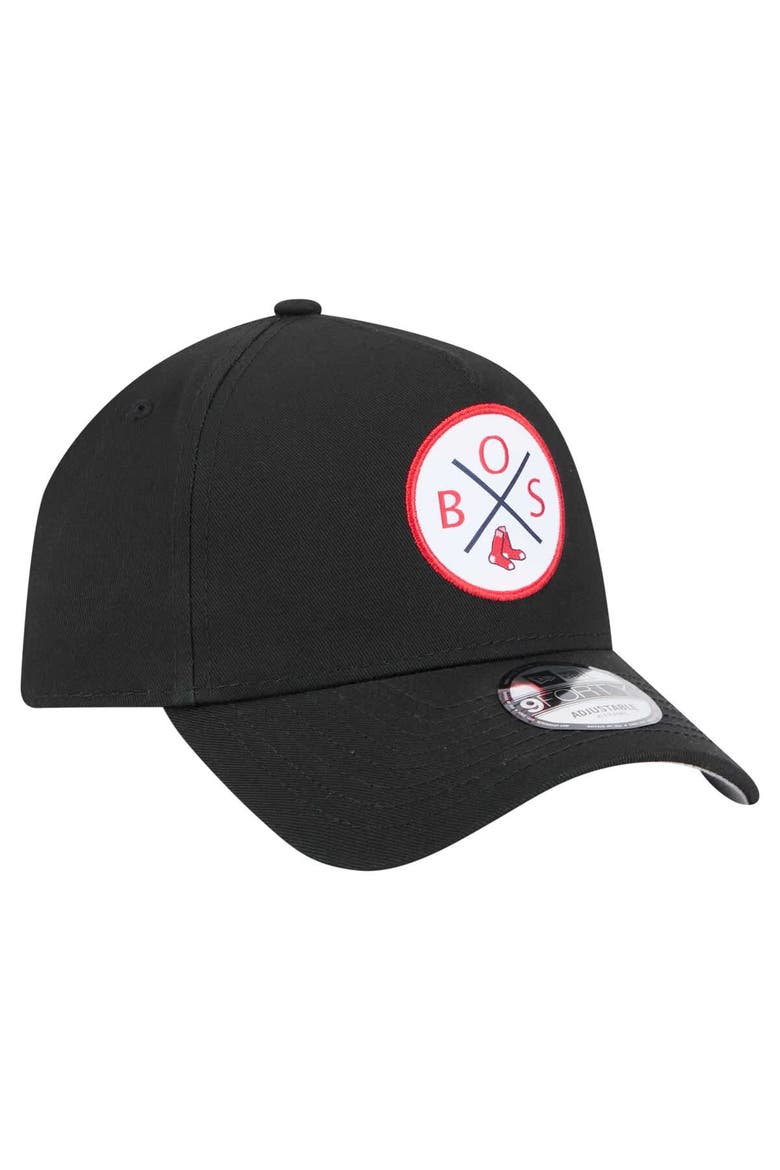 Men's New Era Black Boston Red Sox 9FORTY A-Frame Adjustable Hat, Alternate, color, Black