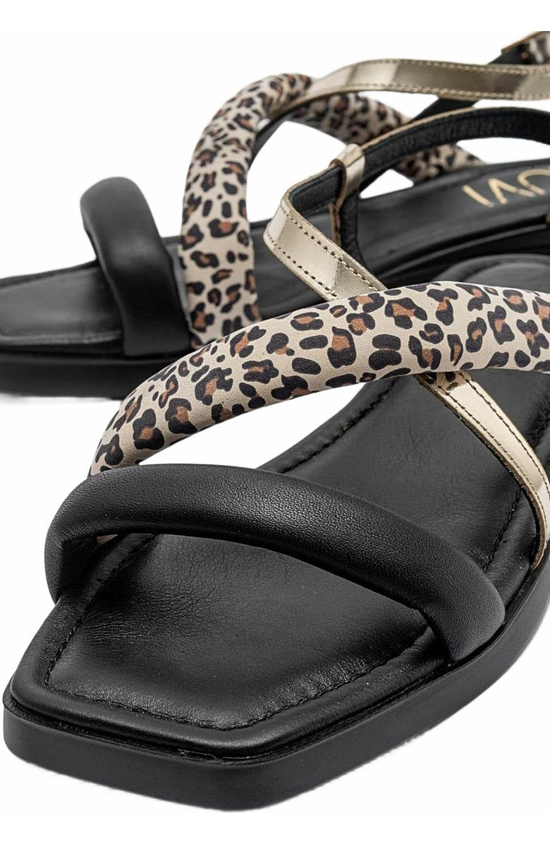 Forever & Always Shoes Leamil Leather Sandal, Alternate, color, Black Leather