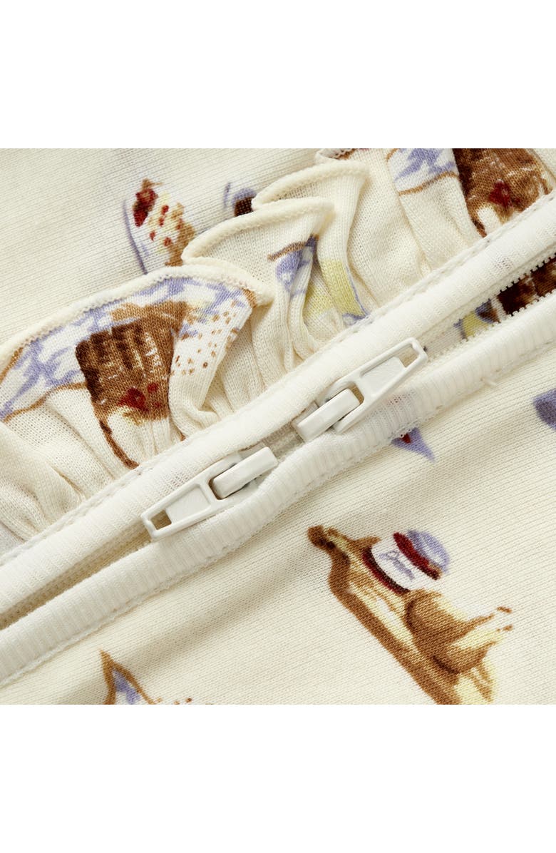 Milkbarn Organic Cotton Ruffle Footed Romper, Alternate, color, Picnic