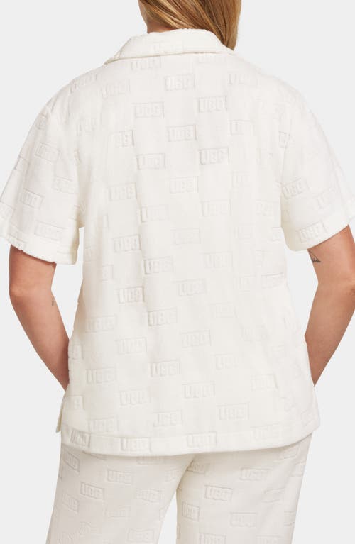 Ugg Shirina Block Terry Cloth Pajama Top In White