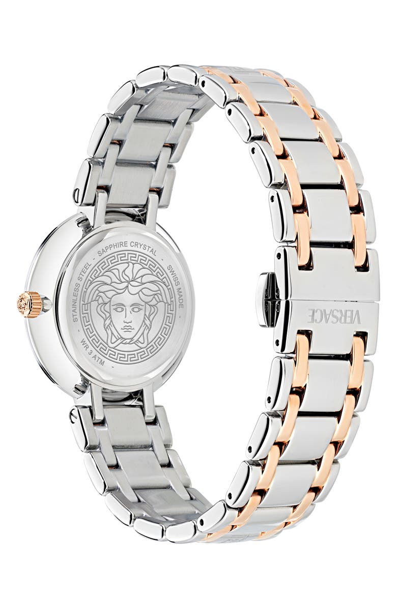 Versace Antlia Bracelet Watch, 34mm, Alternate, color, Two Tone