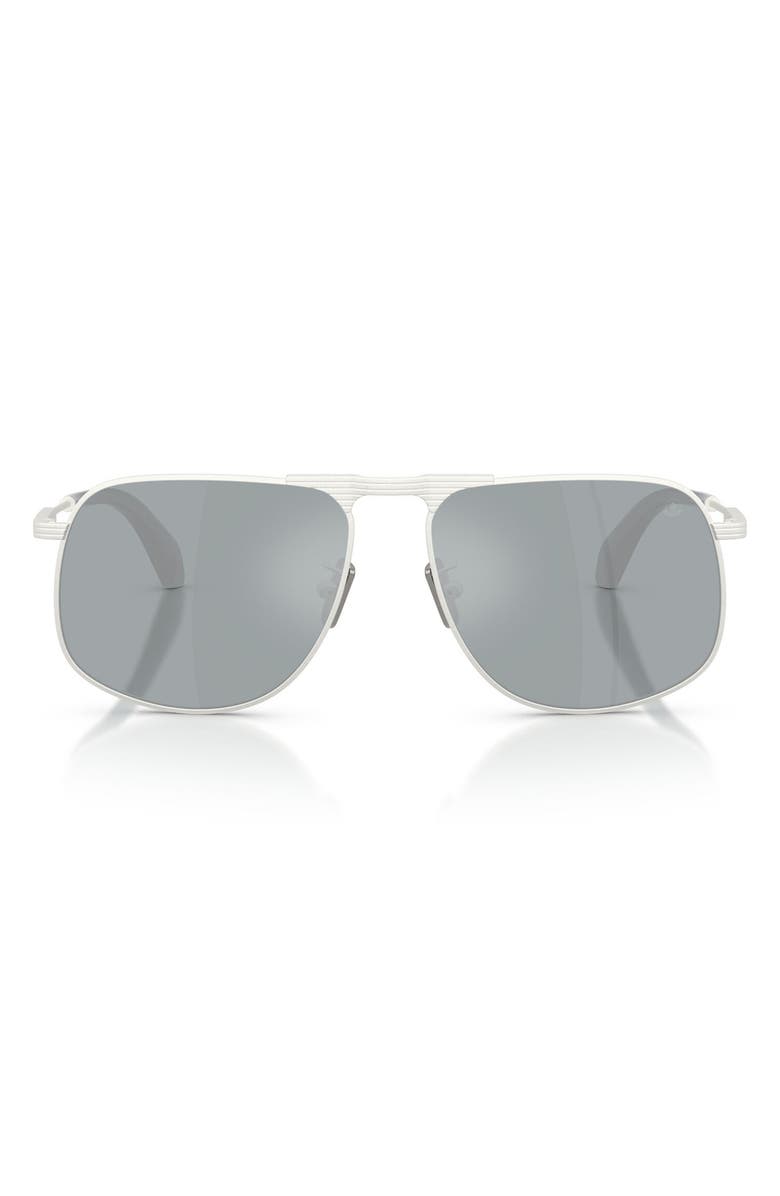 Moncler Vitessa 58mm Pilot Sunglasses, Main, color, Silver / Mirror Blue