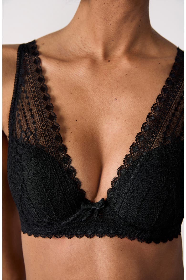 Panama N°3 Underwire Triangle Bra, Alternate, color, BLACK