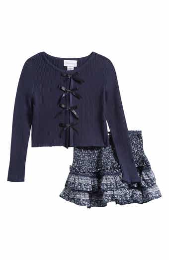 Kids' Bow Sweater, Skirt & Hair Clip Set