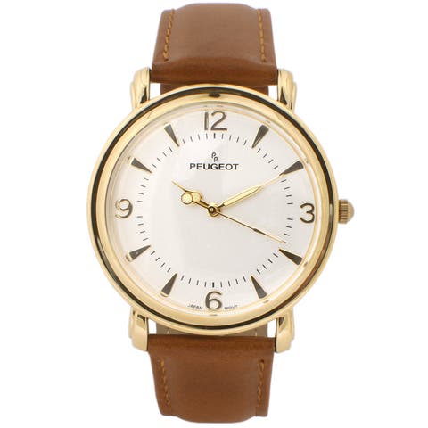 Retro Design Domed Crystal Leather Strap Watch - 38MM