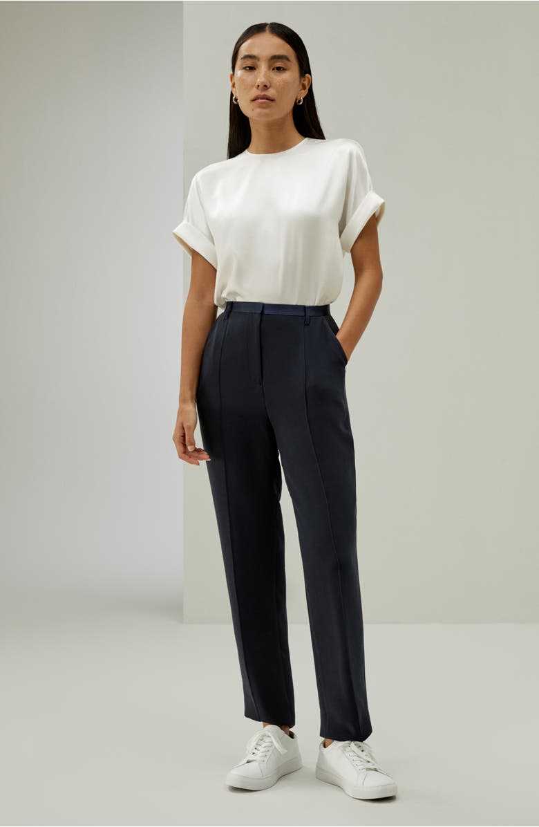Lilysilk Contemporary Oversized Silk Top, Alternate, color, Natural White