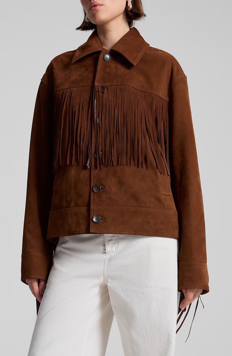A.L.C. Wren Fringe Suede Jacket, Main, color, 
