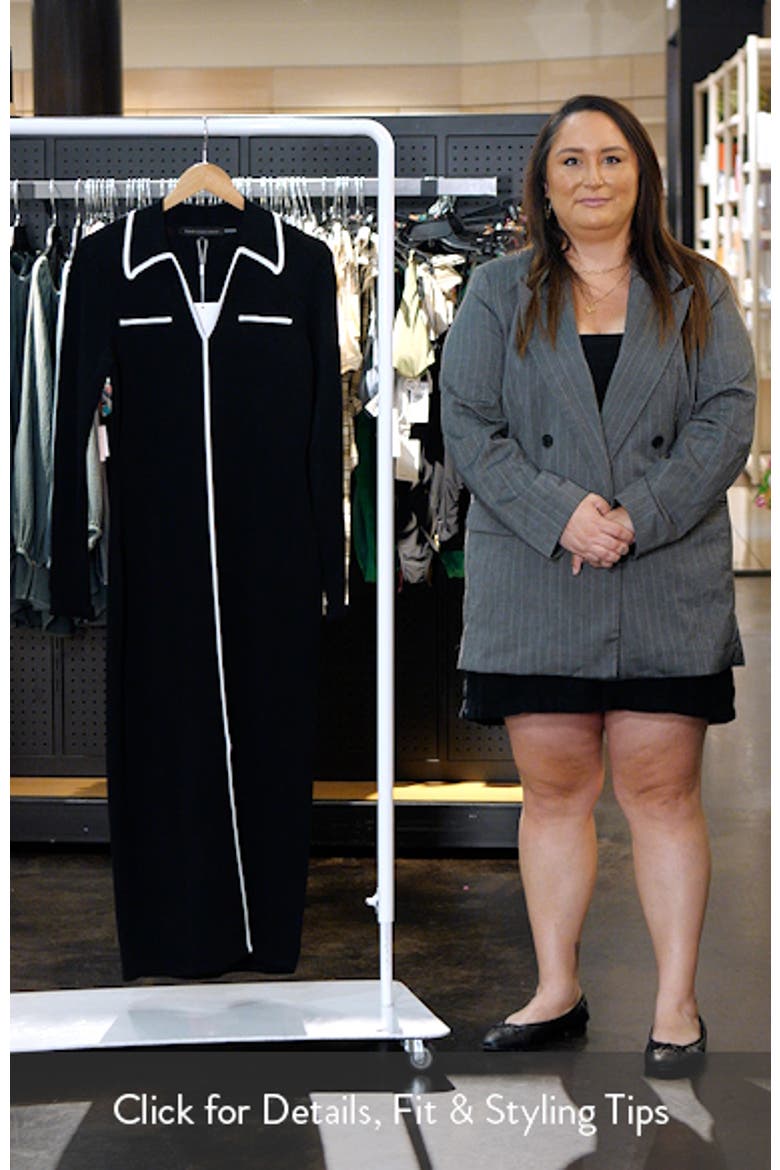 Contrast Trim Long Sleeve Knit Dress video