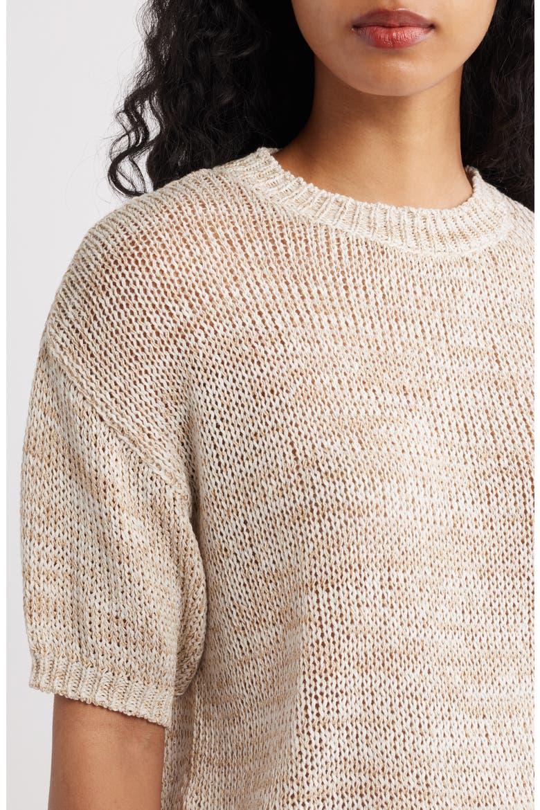 Paquita Speckled Knit Cotton Blend Sweater, Alternate, color, BEIGE