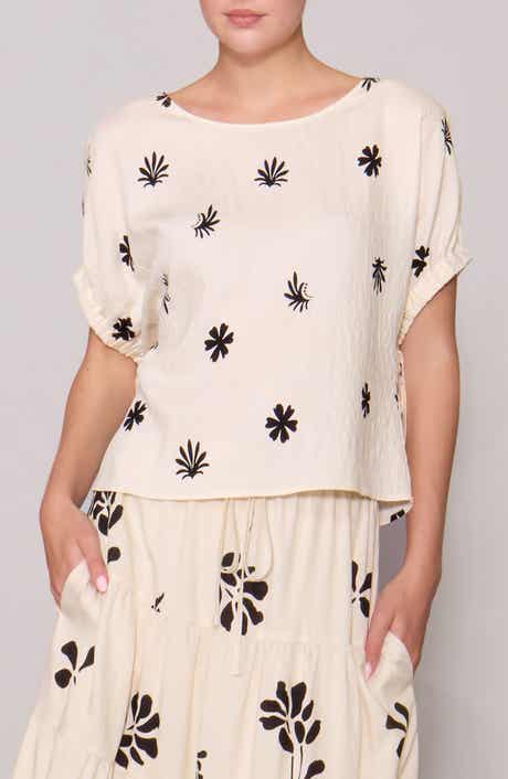 MELLODAY Drawcord Sleeve Top