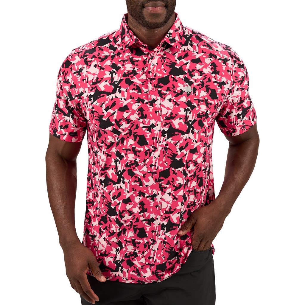 Black Clover Camo Mix Polo In Pink