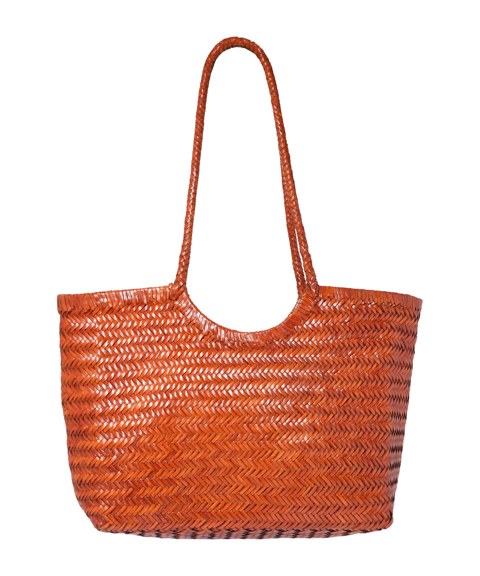 Leather Woven Tote, Alternate, color, Tan
