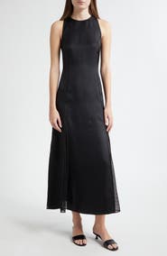 LOULOU DE SAISON Iraka Silk Twill Midi Dress