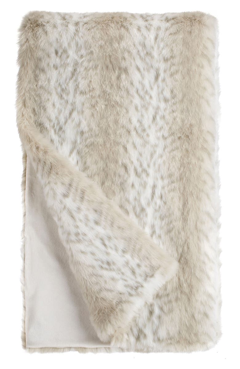 DONNA SALYERS FABULOUS FURS Limited Edition Lynx Faux Fur Throw Blanket, Main, color, 