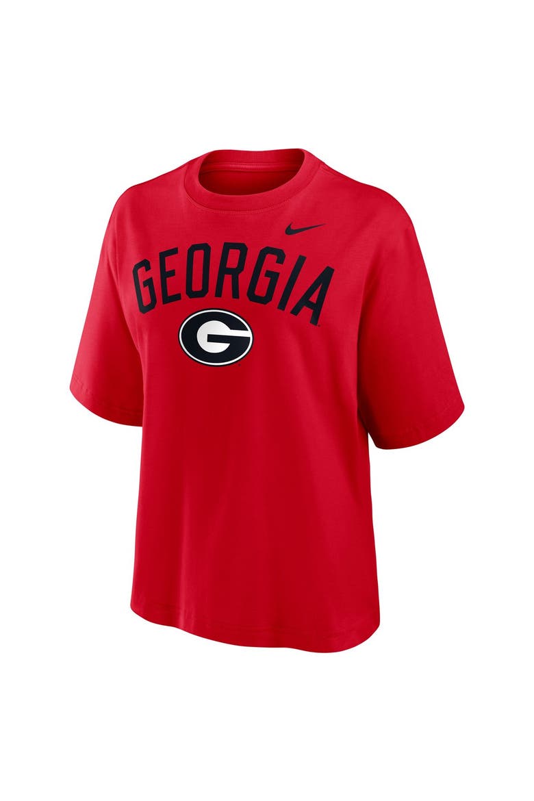 Women's Nike  Red Georgia Bulldogs Arch Logo Boxy T-Shirt, Alternate, color, Red