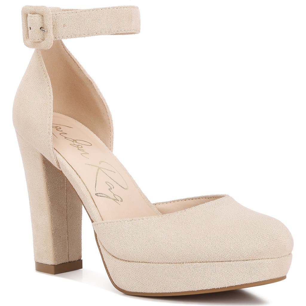 London Rag Inigo Interchangeable Ankle Strap Platform Pump In Neutral