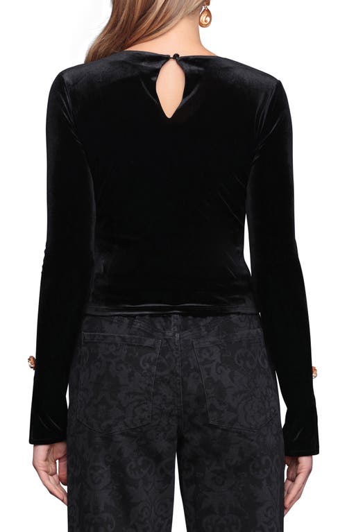 Avec Les Filles Long Sleeve Boatneck Shirt In Black