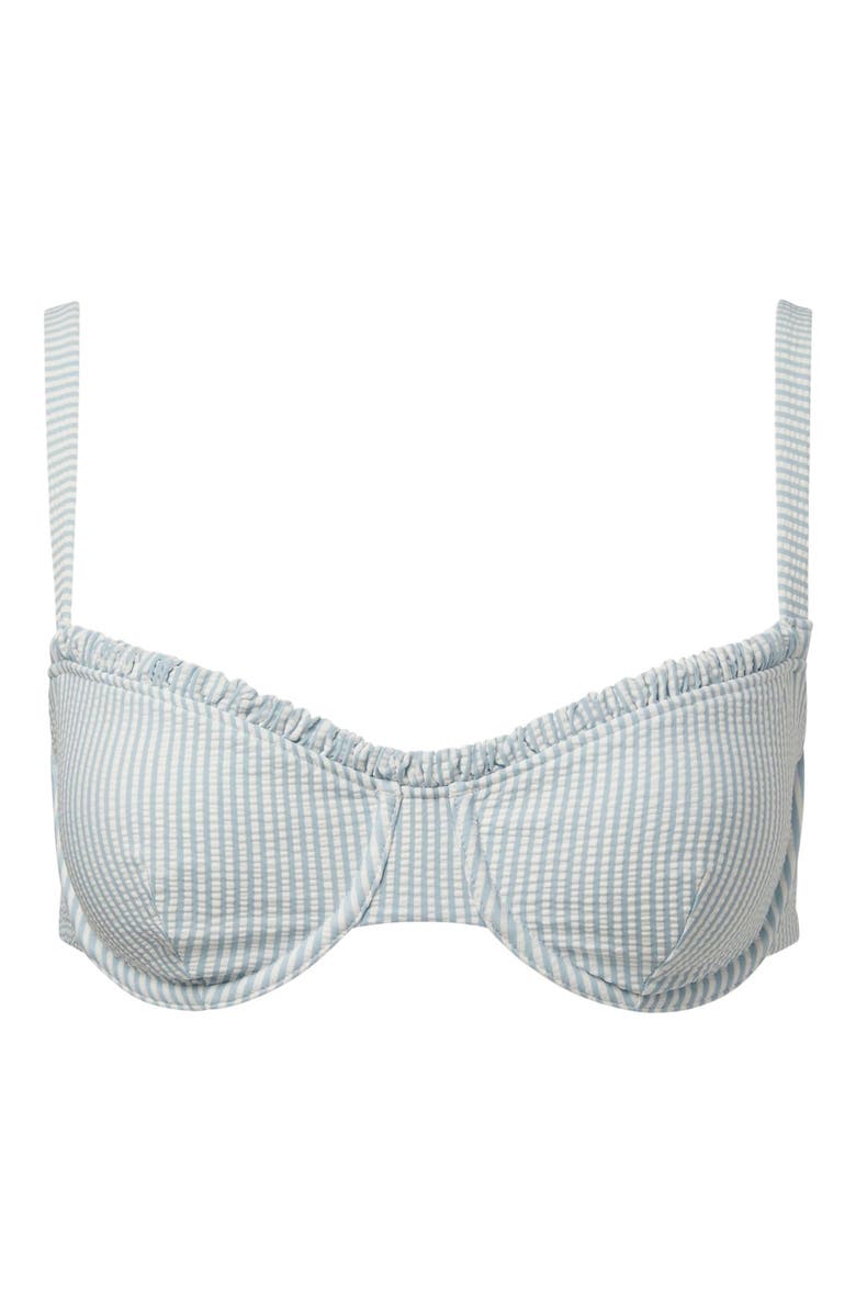 Onia Marilyn Bikini Top, Alternate, color, Pale Blue/White