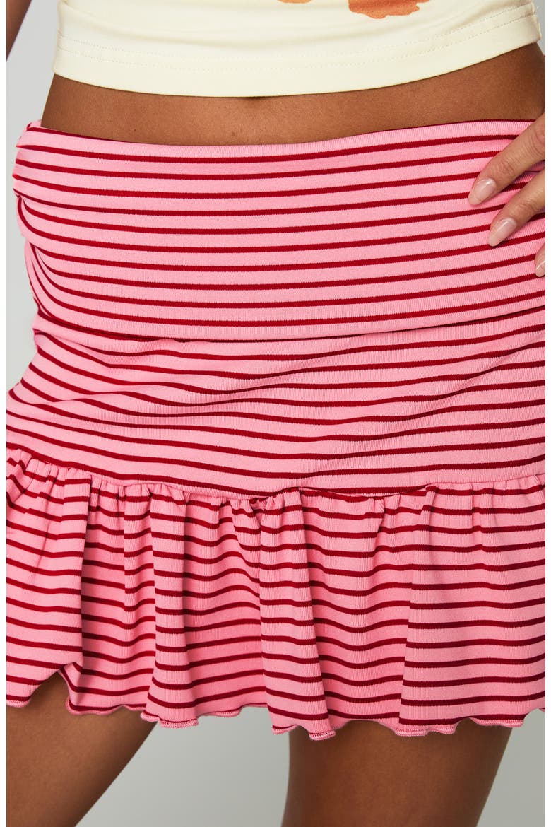 Bumblebee Ruched Miniskirt, Alternate, color, PINK STRIPE