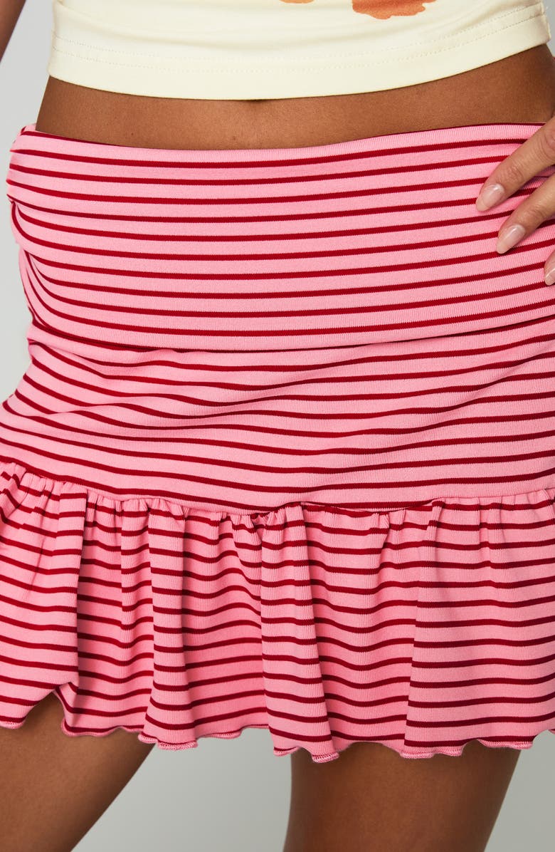 Princess Polly Bumblebee Ruched Miniskirt, Alternate, color, Pink Stripe