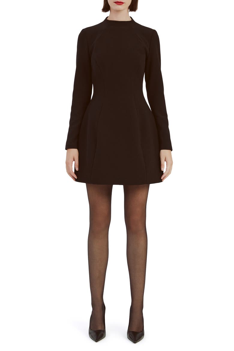 Delphi Long Sleeve Minidress, Main, color, BLACK