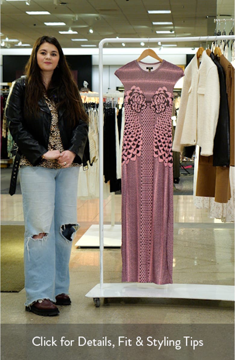 Cody Print Powermesh Midi Dress, sales video thumbnail