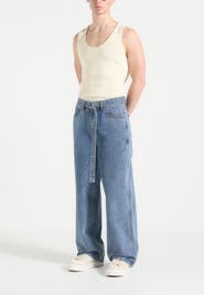 Manière De Voir Adam Wide Leg Belted Jeans