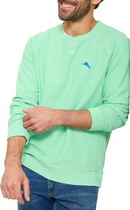 Tommy Bahama Montego Bay Abaco Long Sleeve Cotton & Lyocell Notch Neck Sweatshirt