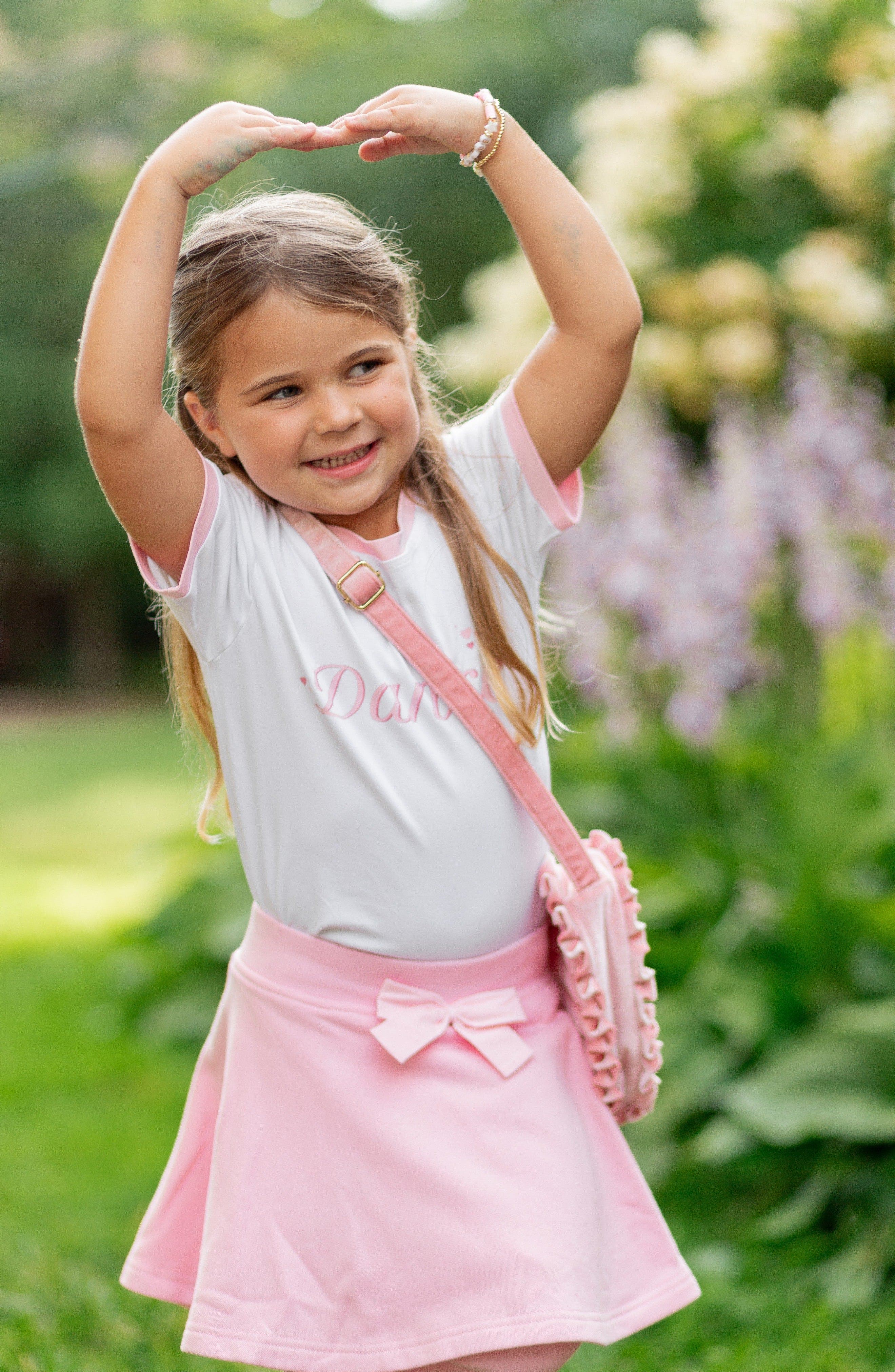 Bits 
Bows Velvet Ruffle Girls
 Heart Purse, Alternate, color, Light Pink