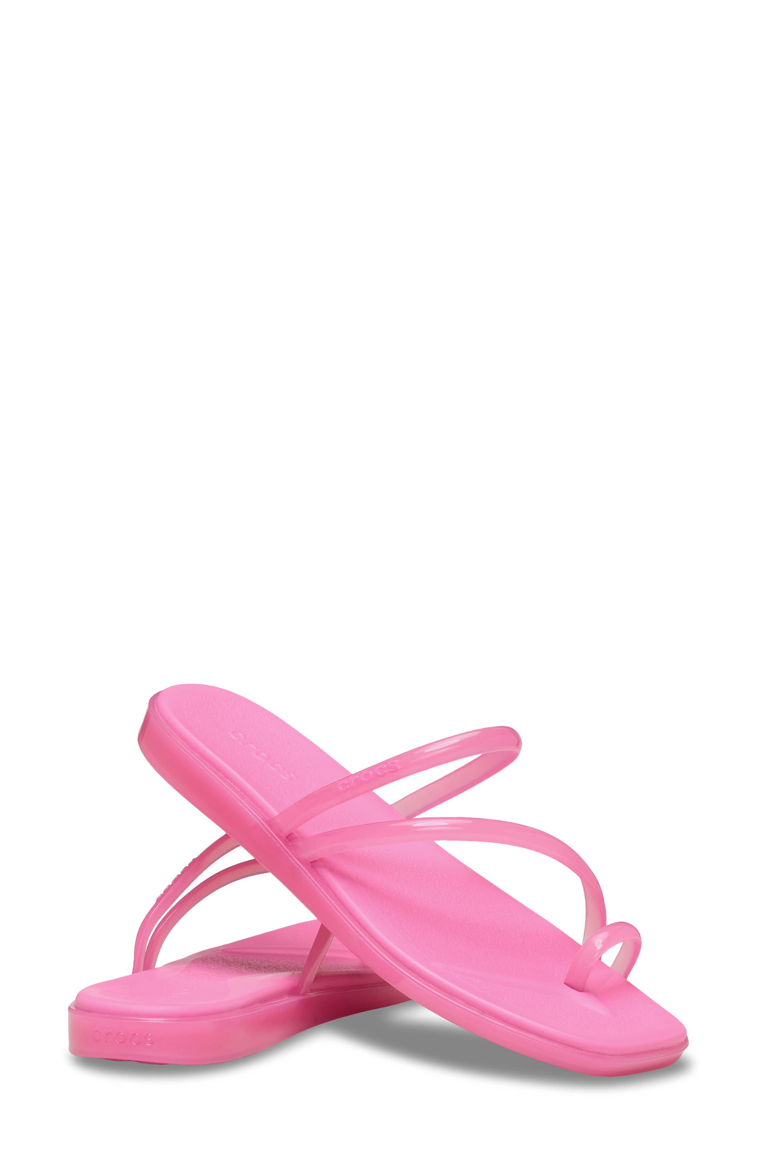 CROCS Miami Jelly Toe Loop Sandal, Alternate, color, Pink Lemonade Jelly