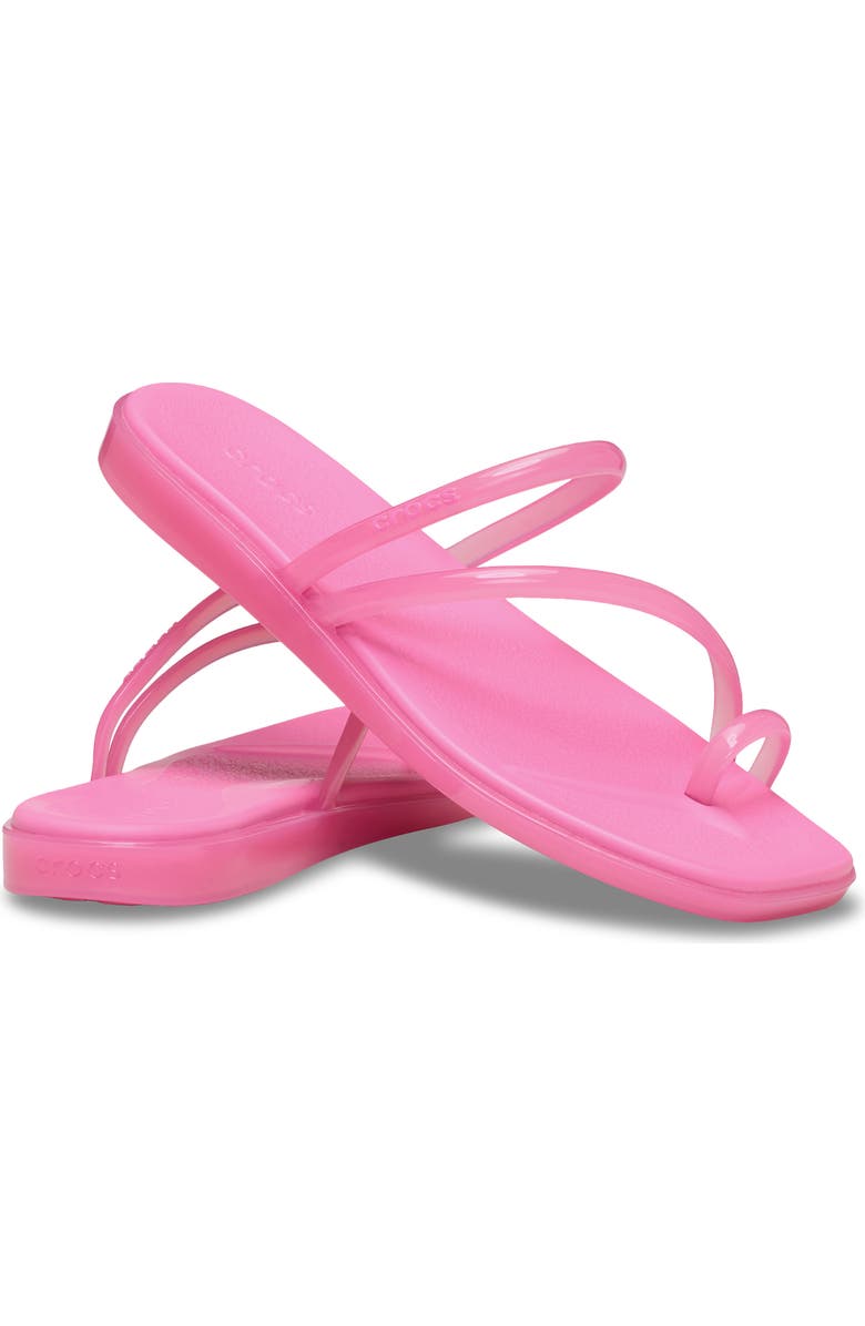 CROCS Miami Jelly Toe Loop Sandal, Alternate, color, Pink Lemonade Jelly