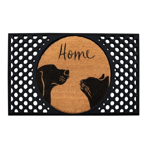 Convertible 27 X 43.5" Entrance Mat, Two Pets & Home