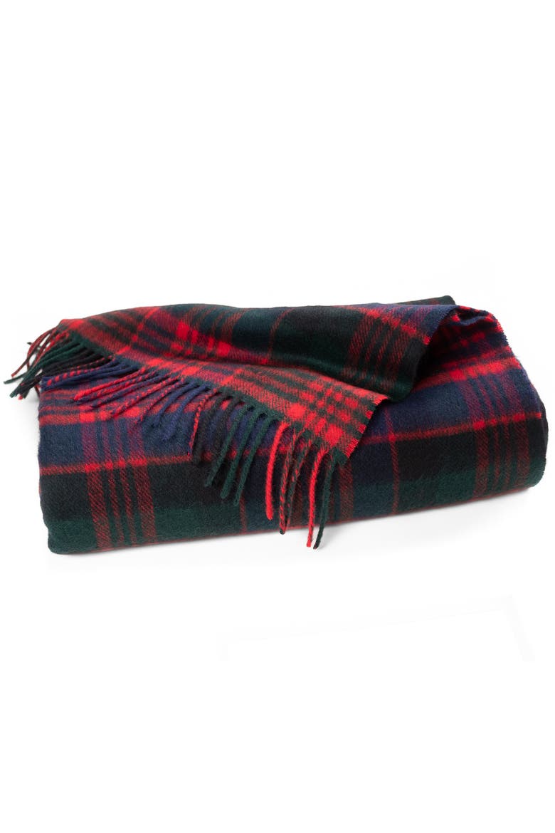 Highland Tartan Tweed Merino Wool Throw, Main, color, Macdonald