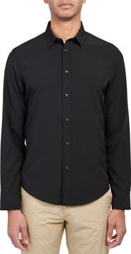 Brooklyn Brigade Slim Fit Solid 4-Way Stretch Performance Long Sleeve Shirt