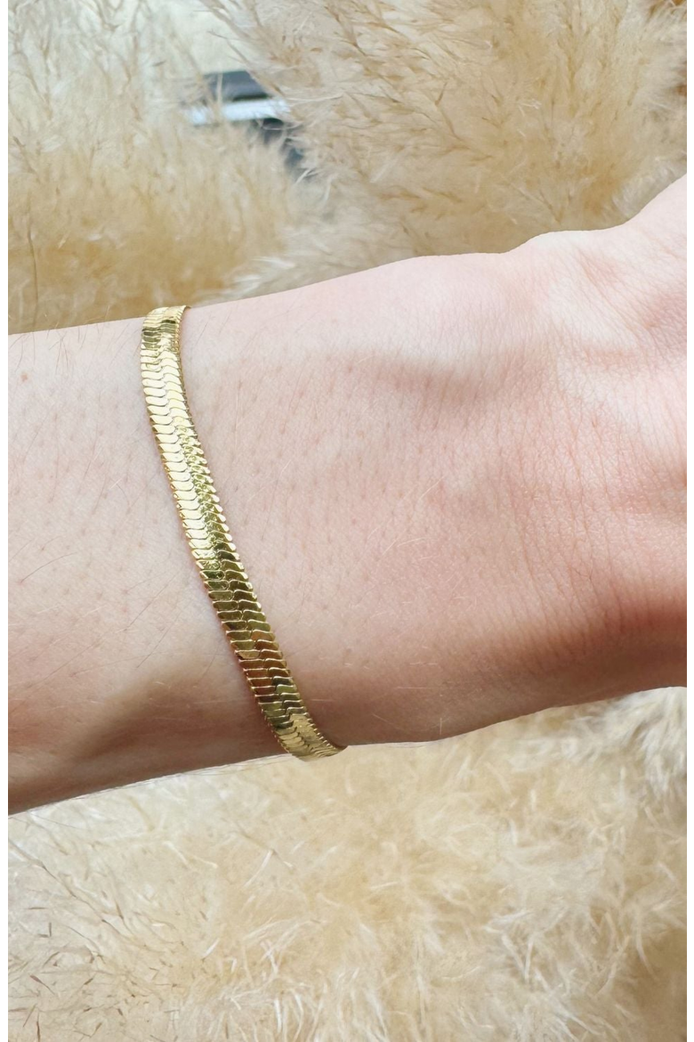 Gold Plated Herringbone Bracelet, Alternate, color, Gold