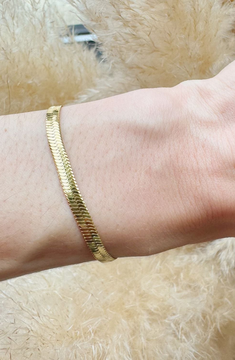 Little Sky Stone Gold Plated Herringbone Bracelet, Alternate, color, Gold