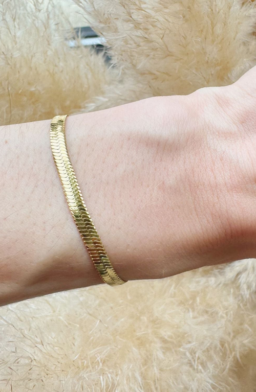 Little Sky Stone Gold Plated Herringbone Bracelet In Gold