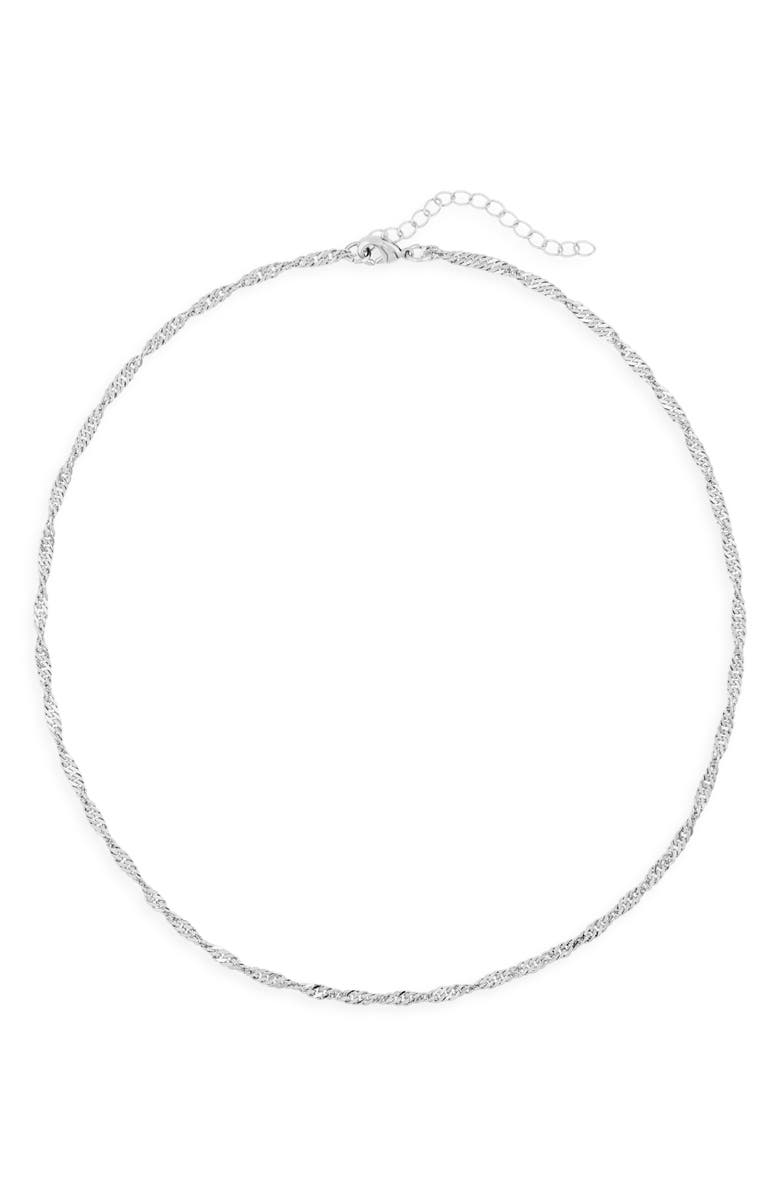 NORDSTROM RACK Singapore Chain Necklace, Main, color, Silver