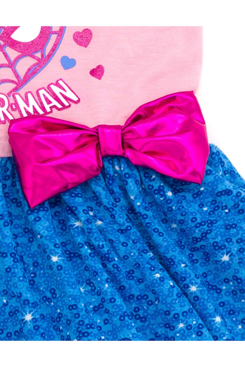 Spider-Man Sleeveless Dress, Alternate, color, Pink Blue Spiderman